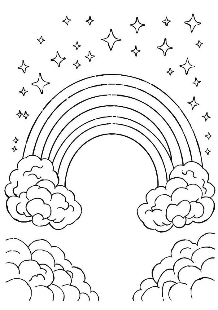 Arco-íris e Sonhos para colorir