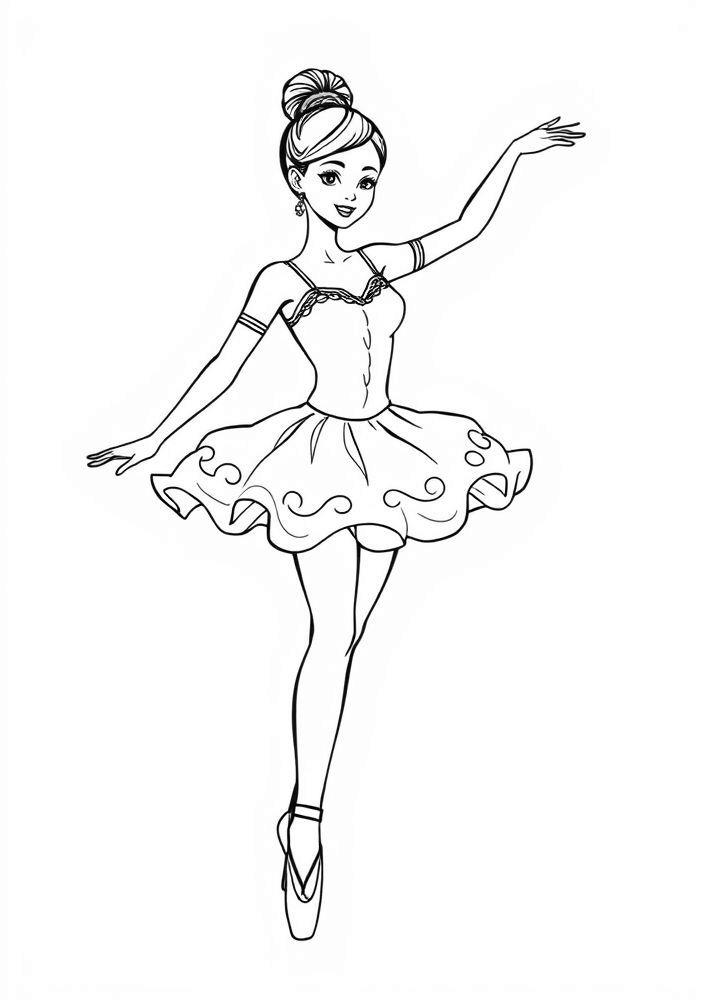 Bailarina e seu Carinho pelo Ballet para Colorir