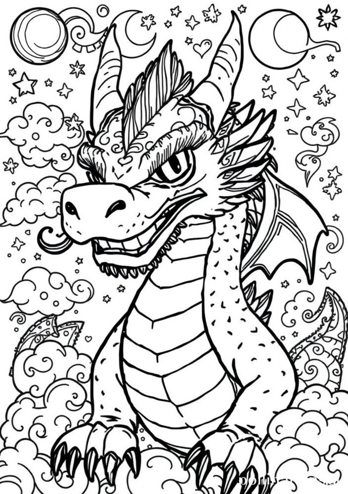 Boneca de Dragoa para colorir