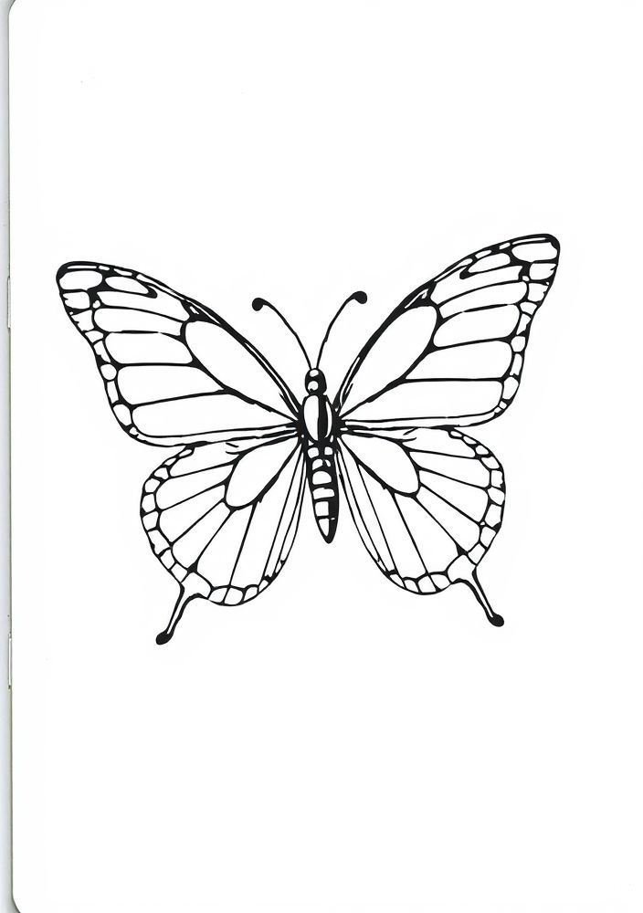 Borboleta com Detalhes de Espelho para Colorir