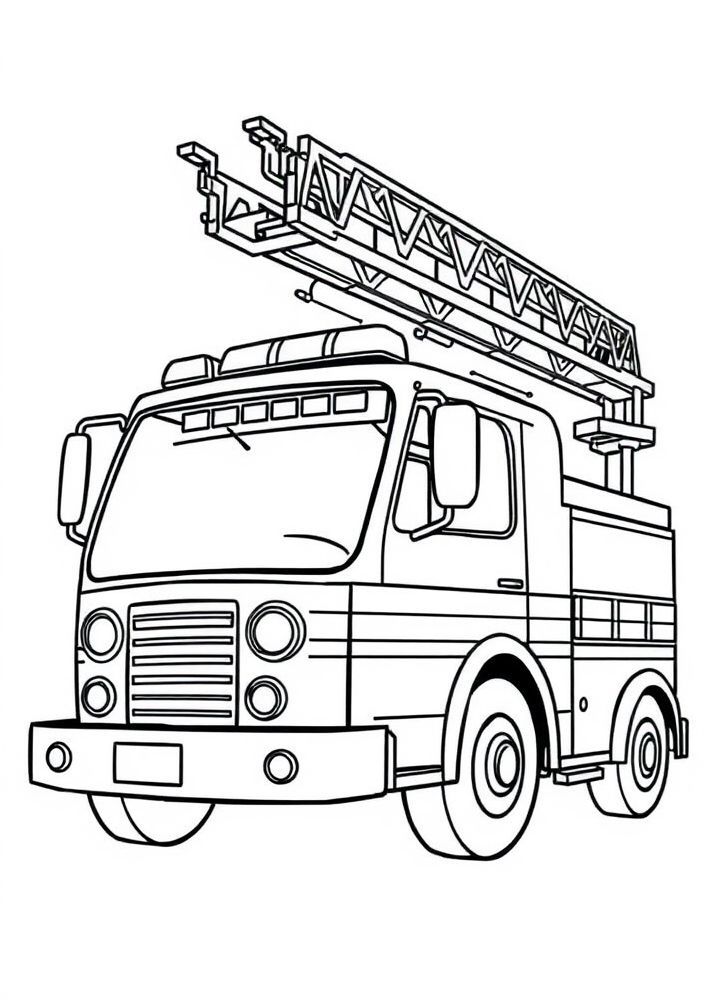Camião de bombeiros estilizado para colorir