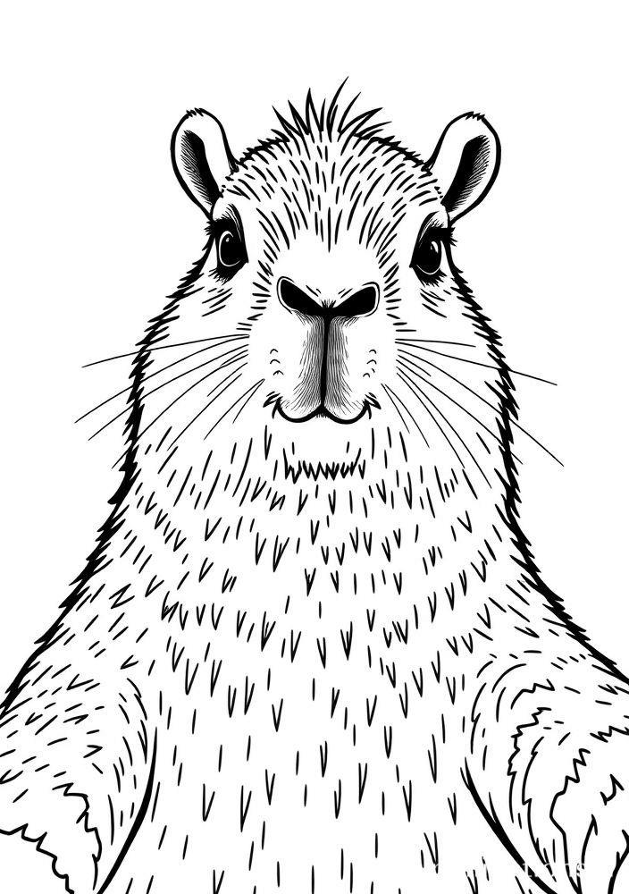 Capivara fazendo uma selfie para colorir