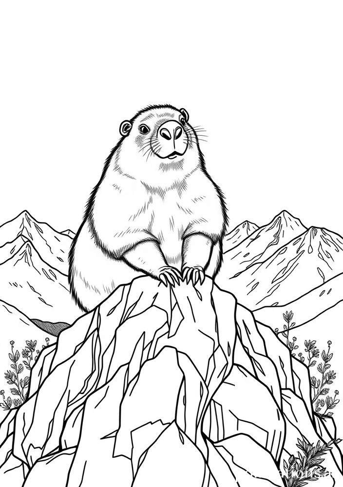 Capivara na Montanha para colorir