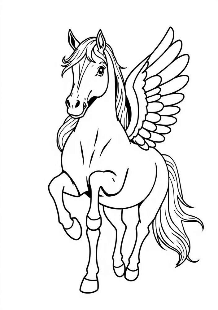 Cavalo com pegas para colorir