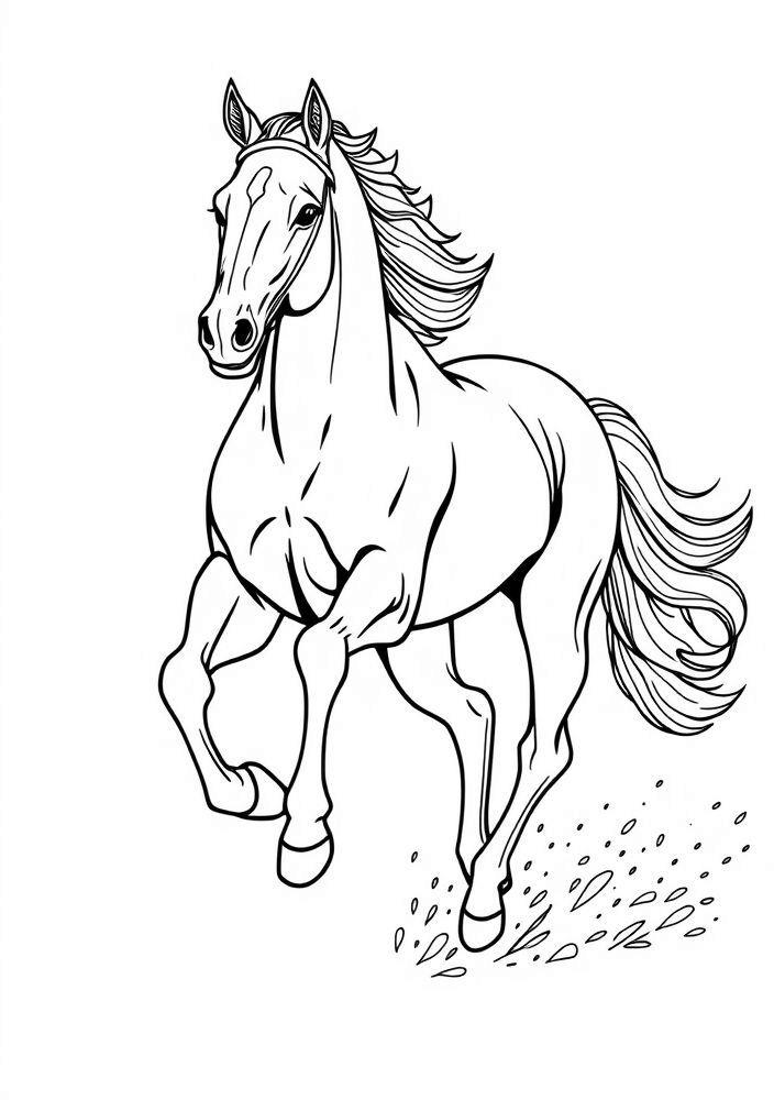 Cavalo de corrida para colorir
