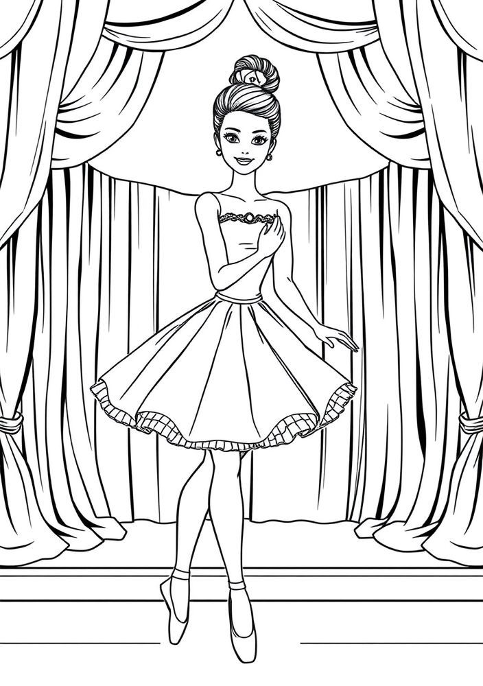 Desenho da Barbie Bailarina para colorir