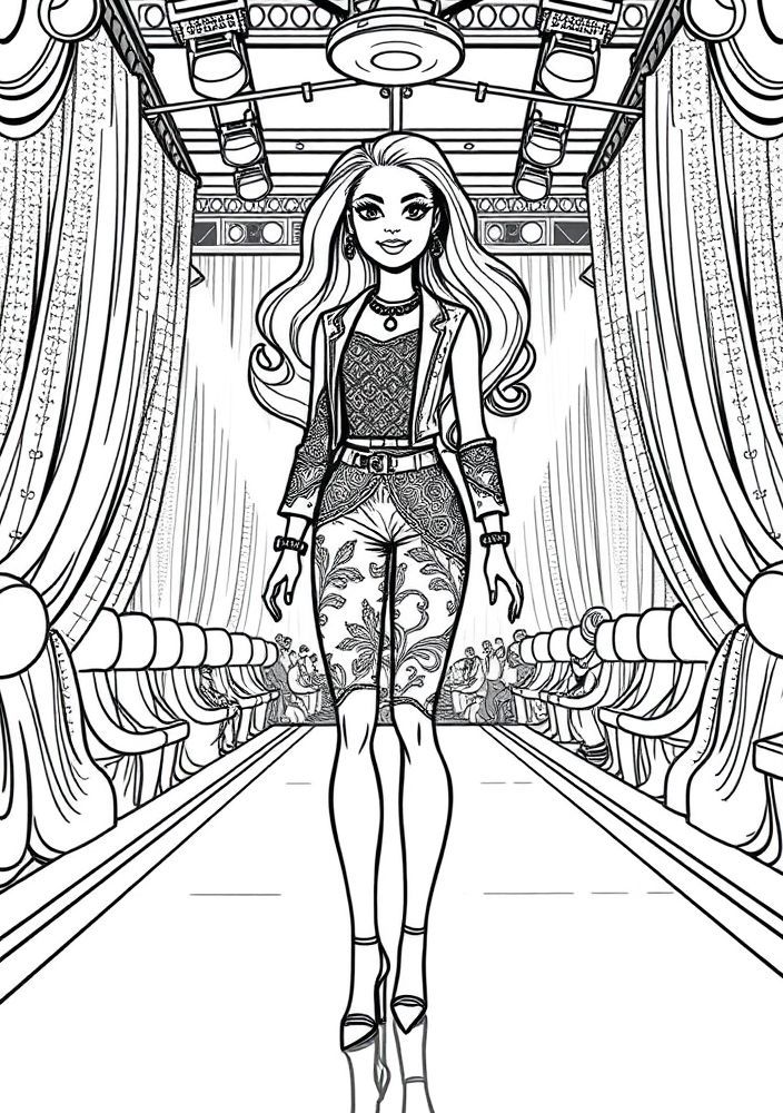 Desenho da Barbie Fashionista para colorir