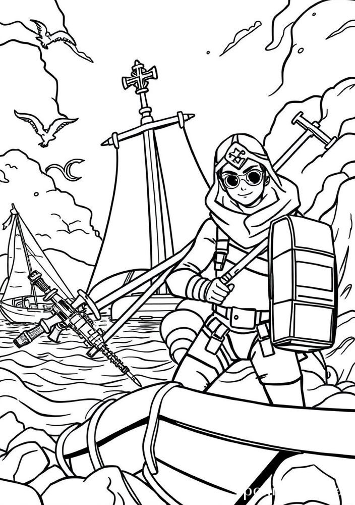 Desenho da Batalha Naval para colorir