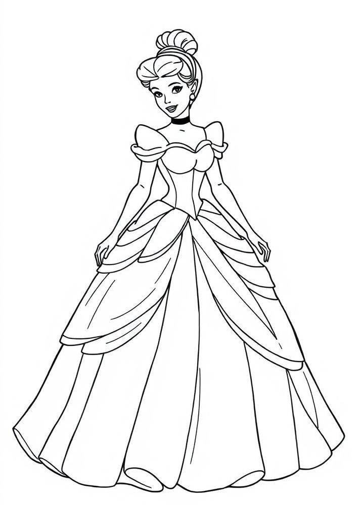 Desenhos de Cinderela Para Colorir e Imprimir