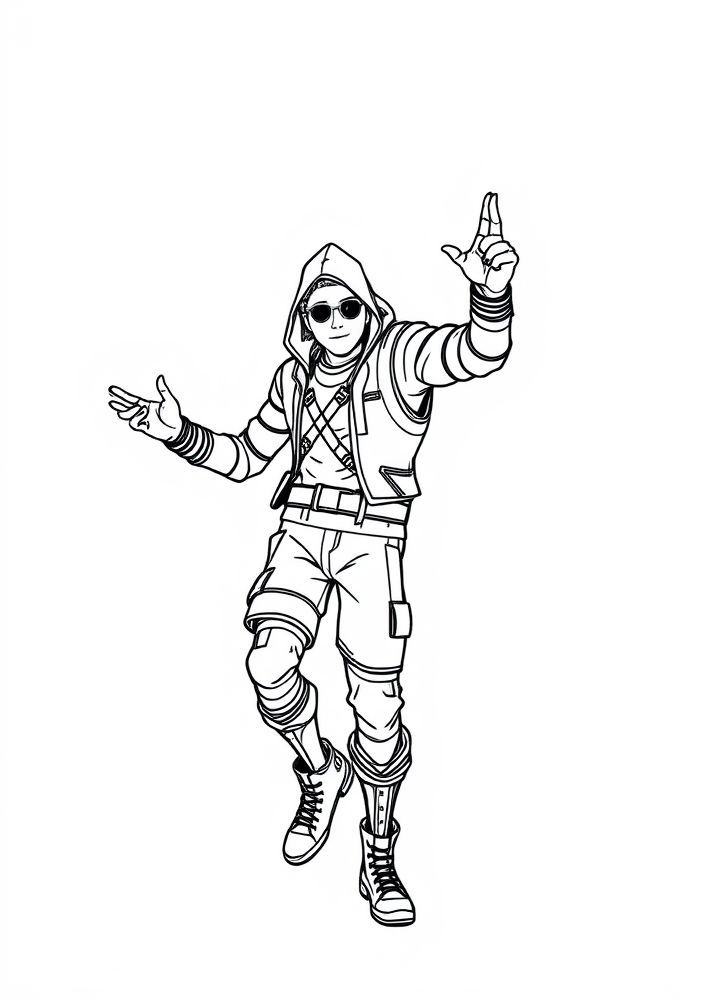 Desenho da Dança de Fortnite para colorir