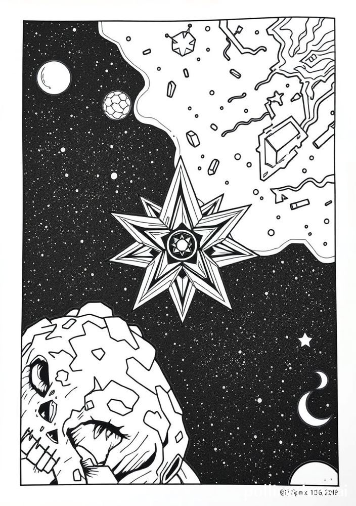 Desenho da Estrela da Morte para colorir