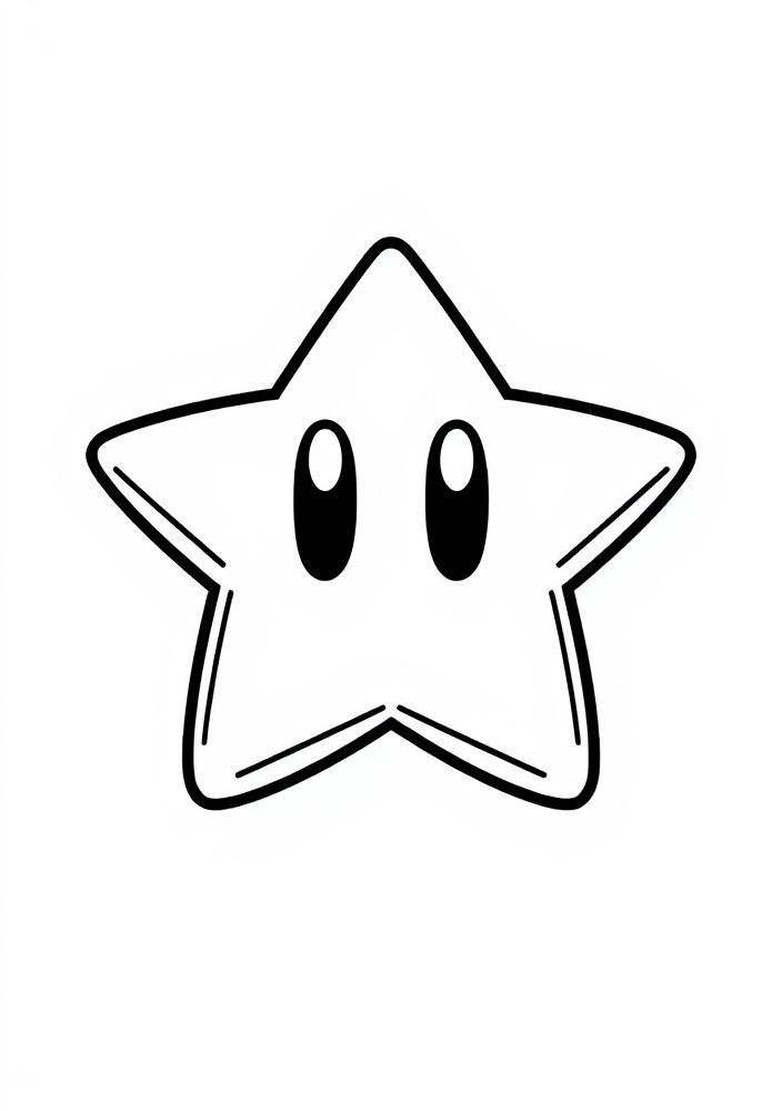 Desenho da Estrela do Mario para colorir