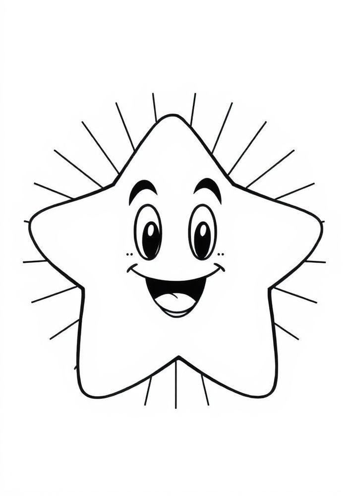 Desenho da Estrela do Super Mario para colorir