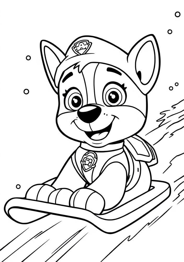 Desenho da Everest descendo a montanha para colorir