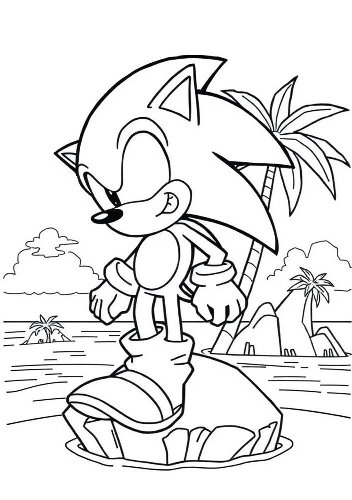 Desenho da Ilha do Sonic para colorir