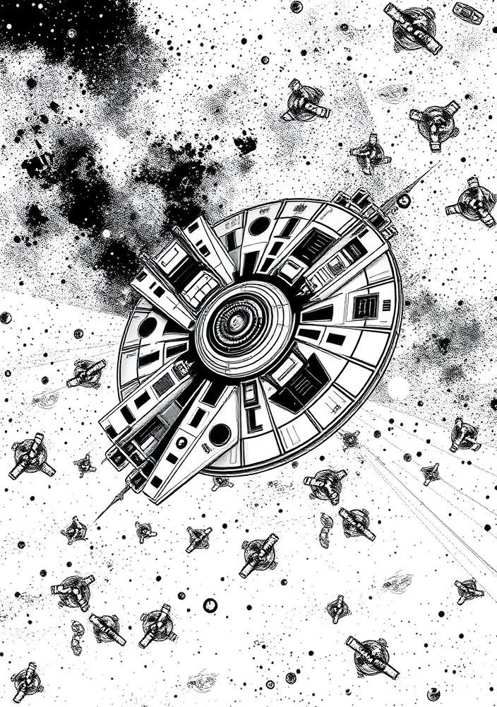 Desenho da Millenium Falcon para colorir