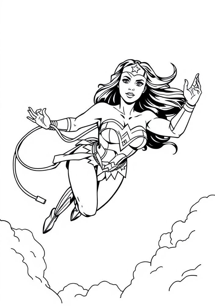 Desenhos da Mulher Maravilha Para Colorir e Imprimir
