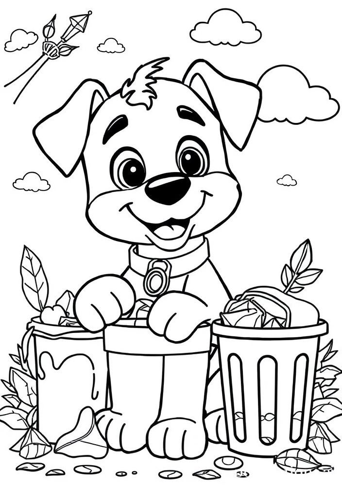 Desenho da Patrulha Canina - Rocky e a reciclagem