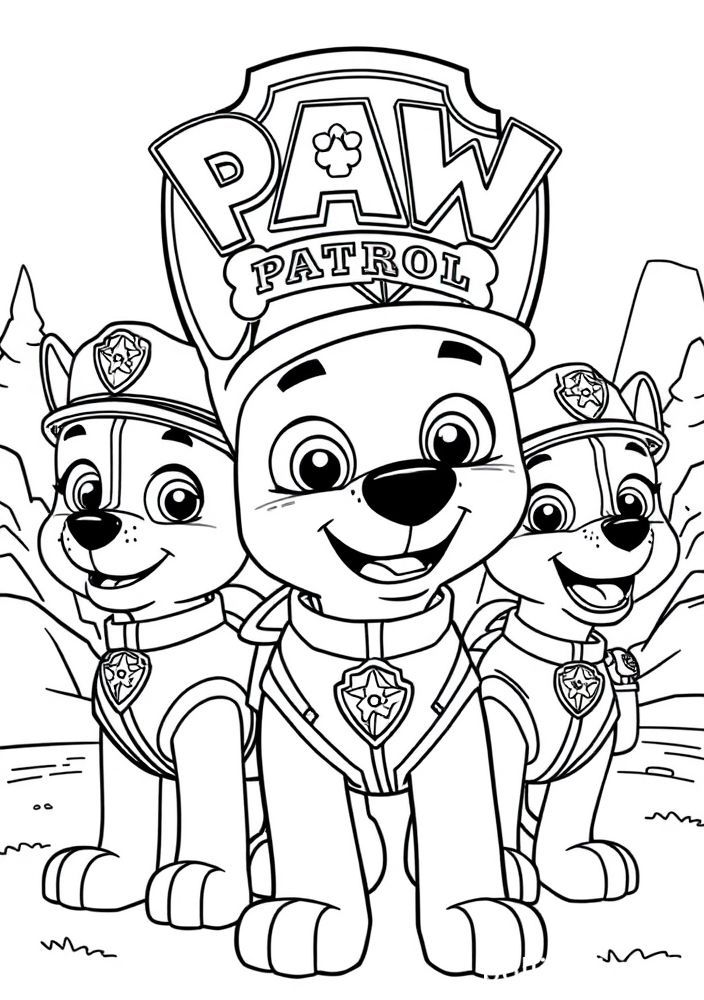 Desenho da Patrulha Canina - Todos os filhotes juntos na missão