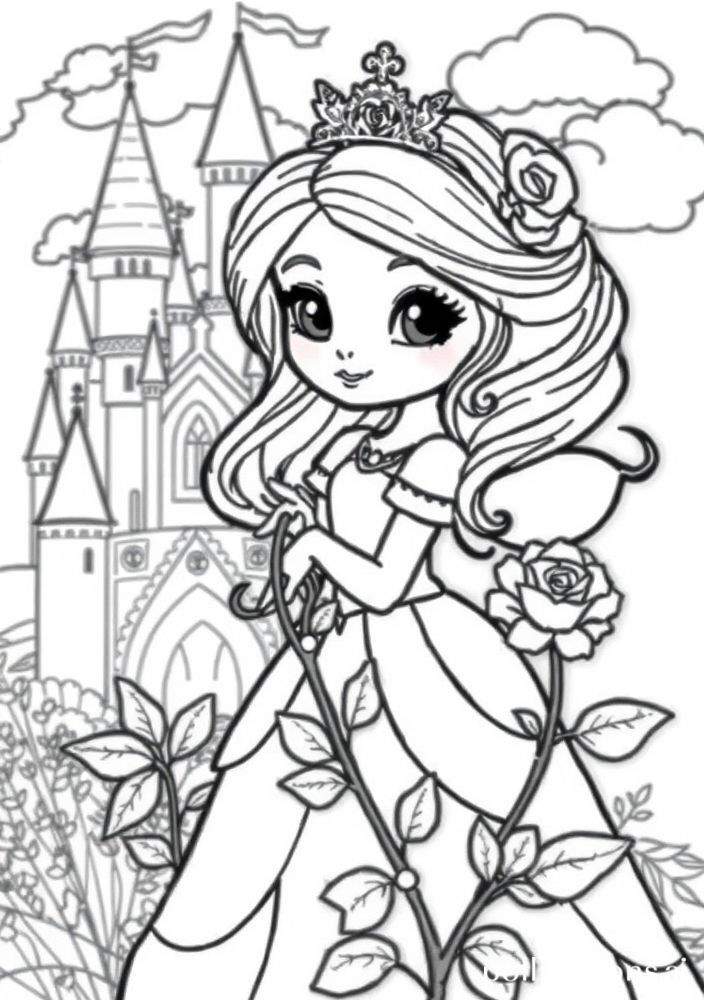 Desenho da Princesa Bella para colorir