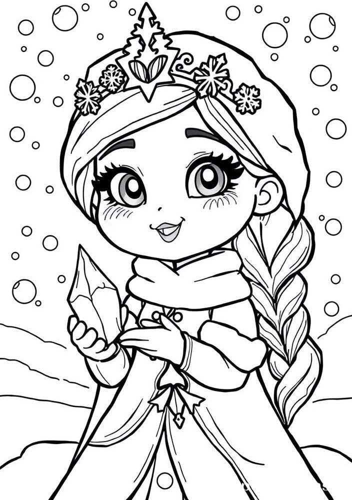 Desenho da Princesa Elsa para colorir