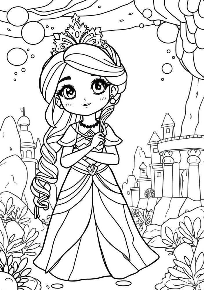 Desenho da Princesa Kida de Atlantis para colorir