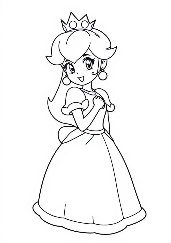 Desenhos da Princesa Peach Para Colorir e Imprimir