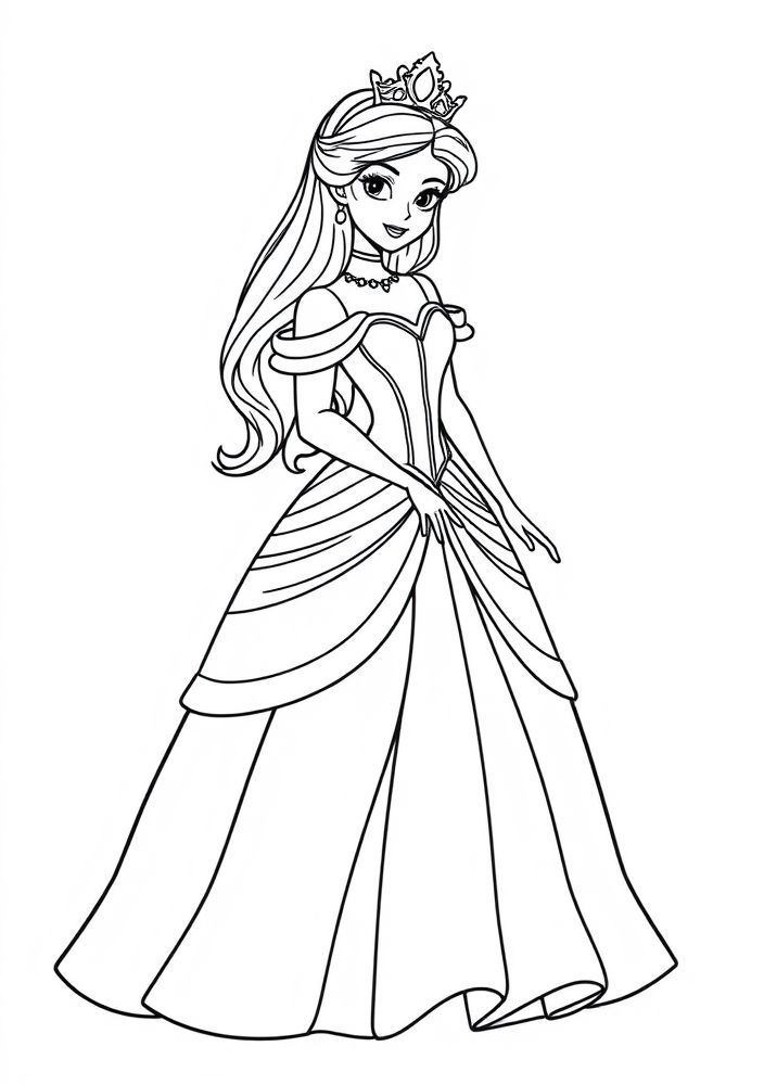 Desenho da Princesa para Colorir