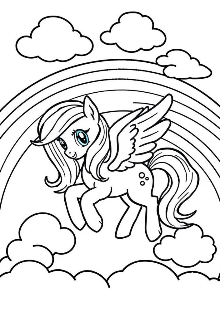Desenho da Rainbow Dash para colorir