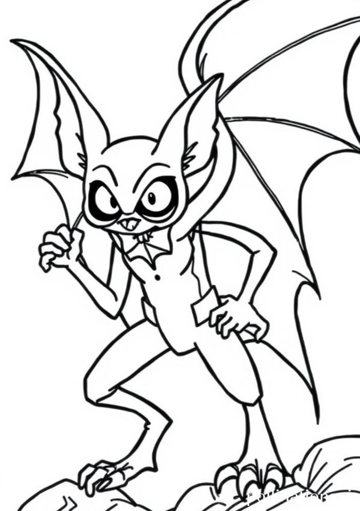 Desenho da Rouge, a morcega, em sua pose clássica para colorir