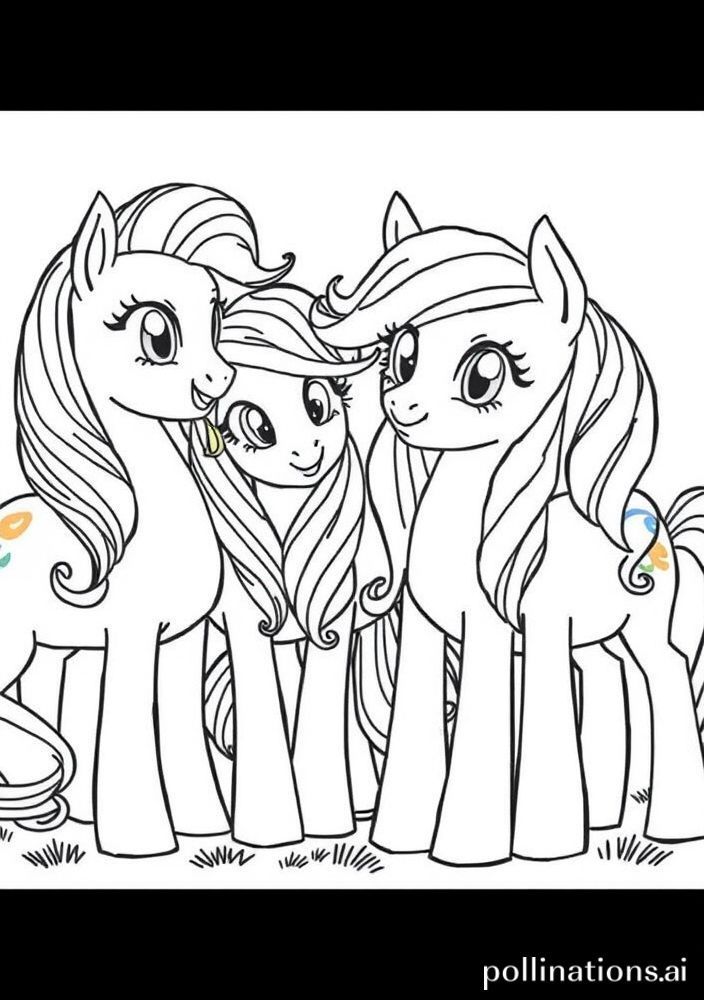 Desenho das Mane 6 reunidas para colorir