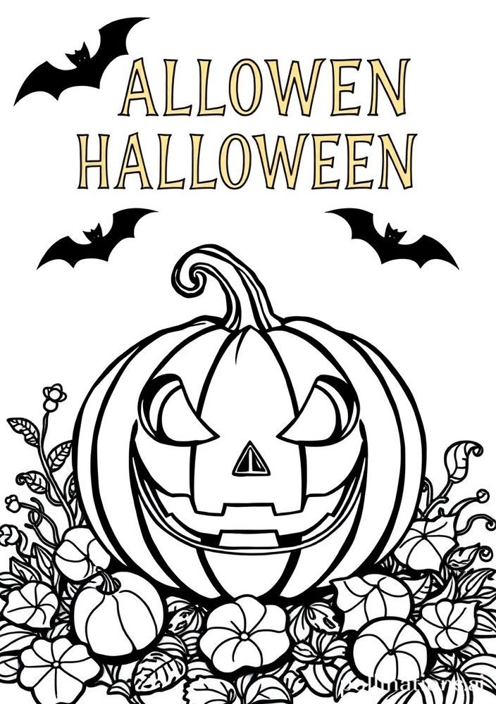 Desenho de Abóbora Jack-o'-Lantern para colorir