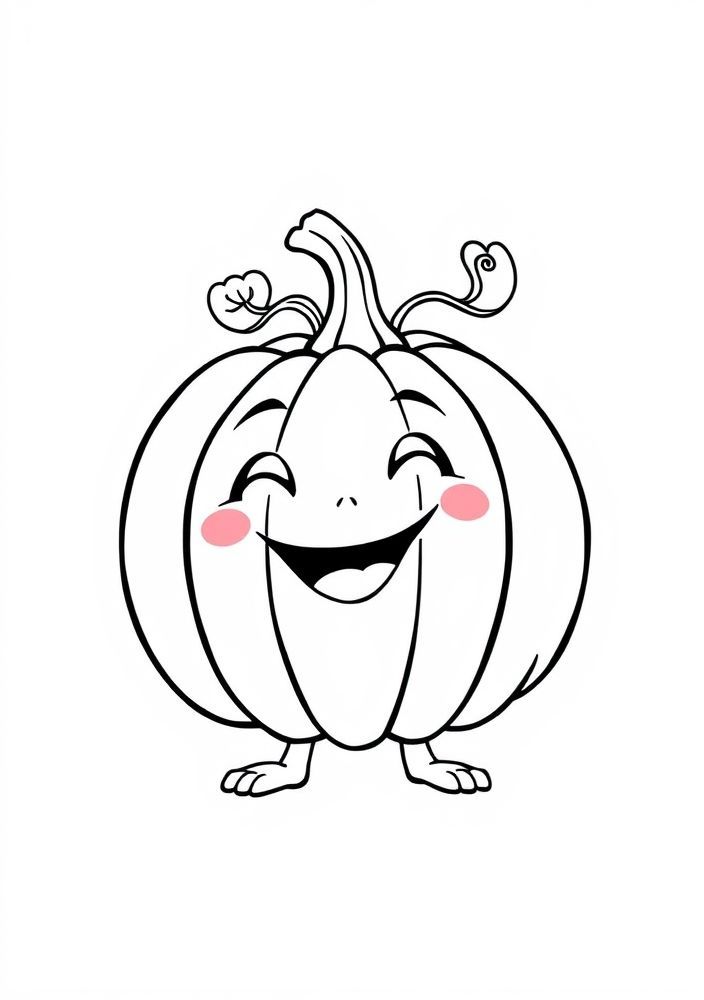 Desenho de Abóbora sorridente para colorir