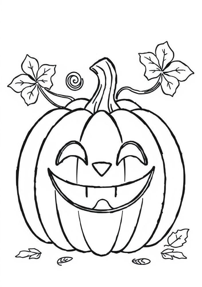Desenho de Abóbora sorridente para colorir