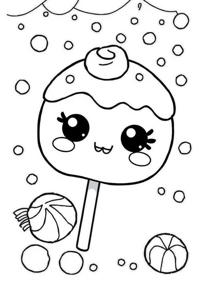 Desenho de Açúcar Kawaii para colorir