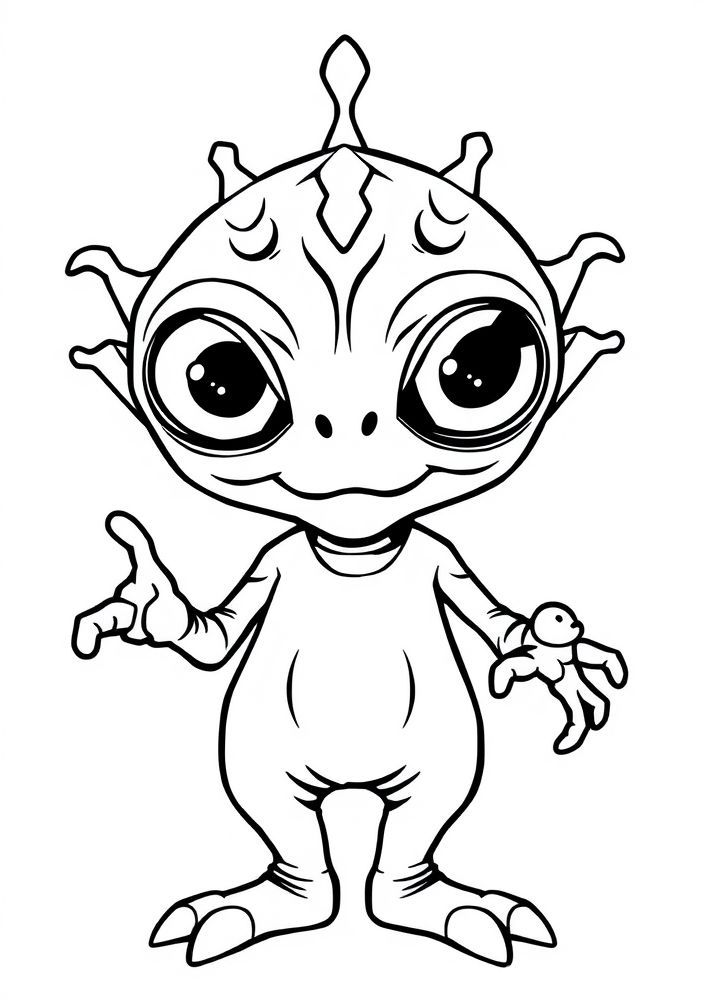 Desenho de Alienígena Divertido para Colorir