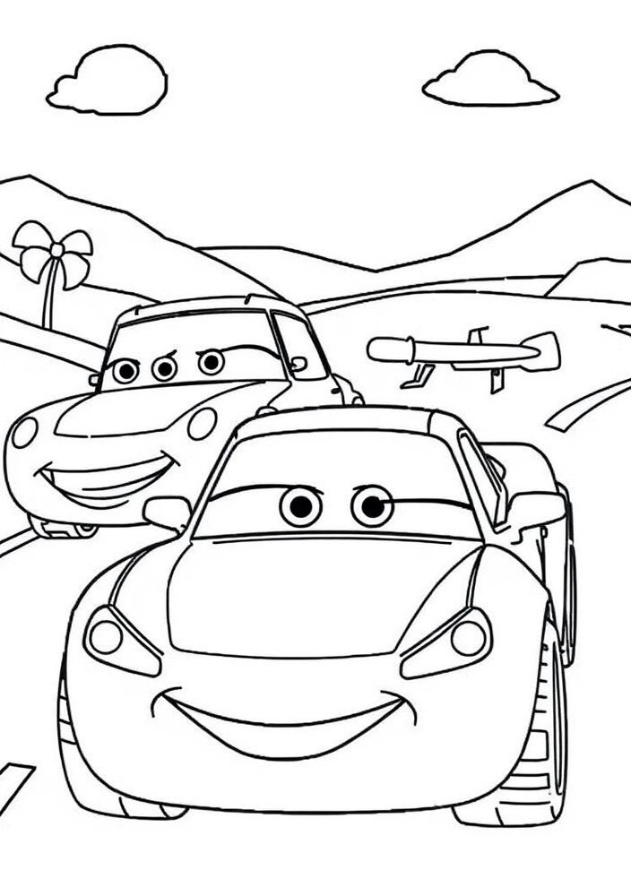Desenho de Amigos Carros para colorir