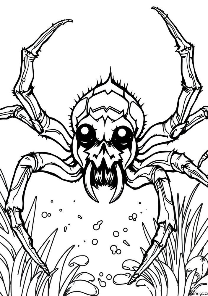 Desenho de Aranha aterrorizante para colorir