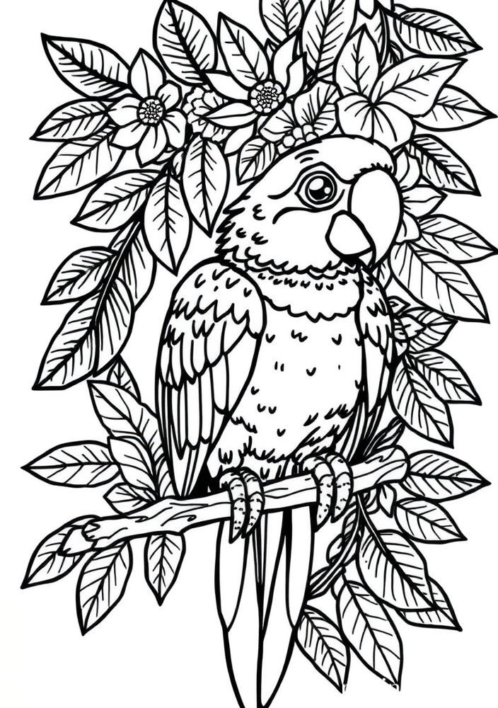 Desenho de Arara Colorida para Colorir