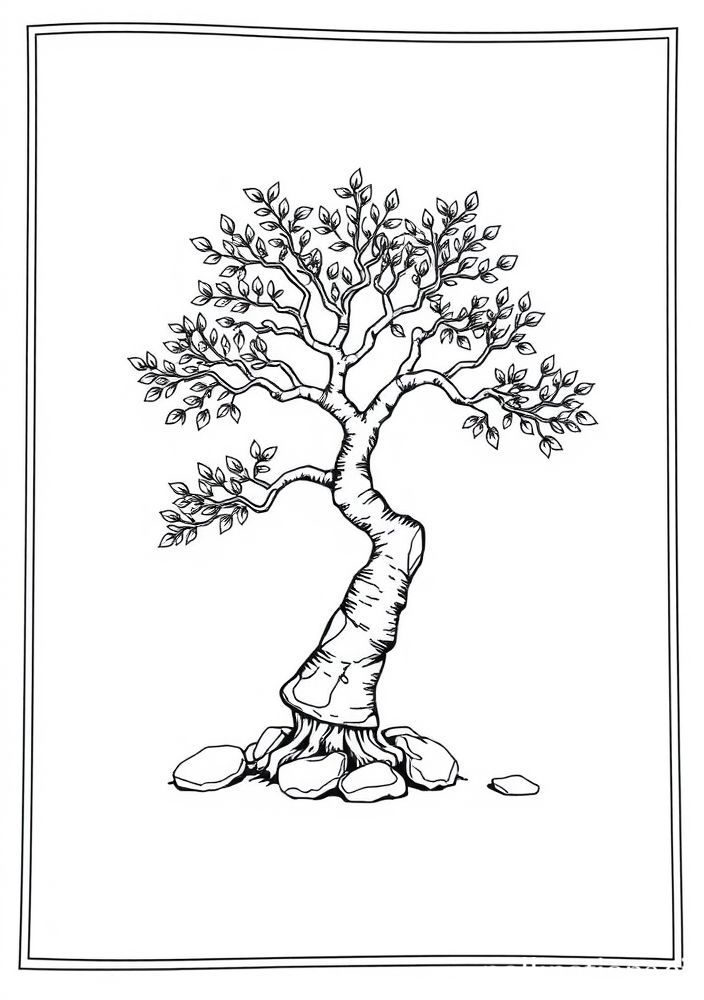 Desenho de Árvore Zen para colorir
