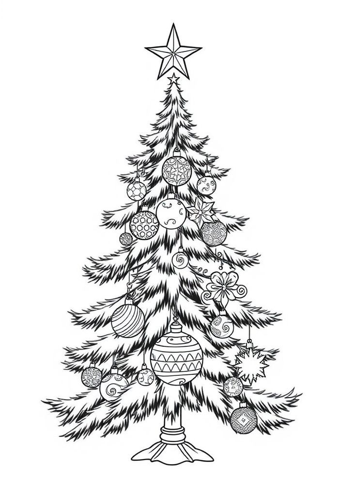 Desenhos de Árvore de Natal Para Colorir e Imprimir