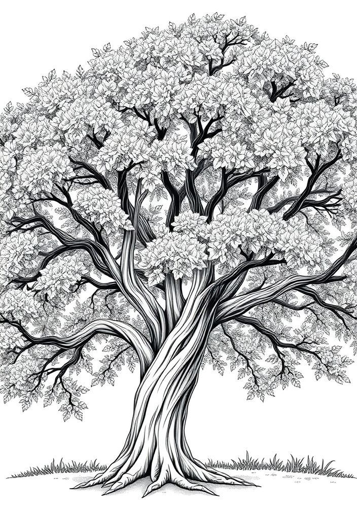 Desenho de Árvore de Sombra para colorir
