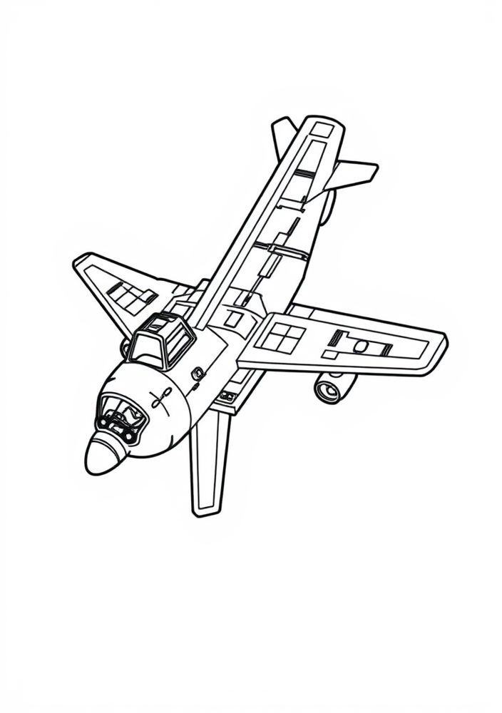 Desenho de Avião Lego para Colorir