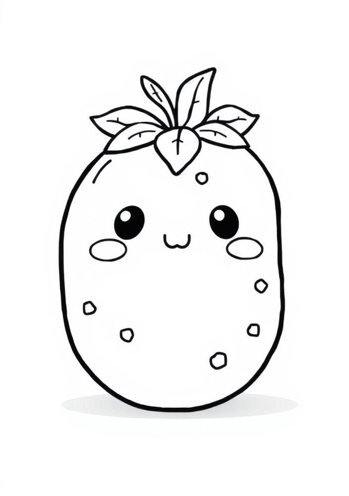 Desenho de Batata Kawaii para colorir