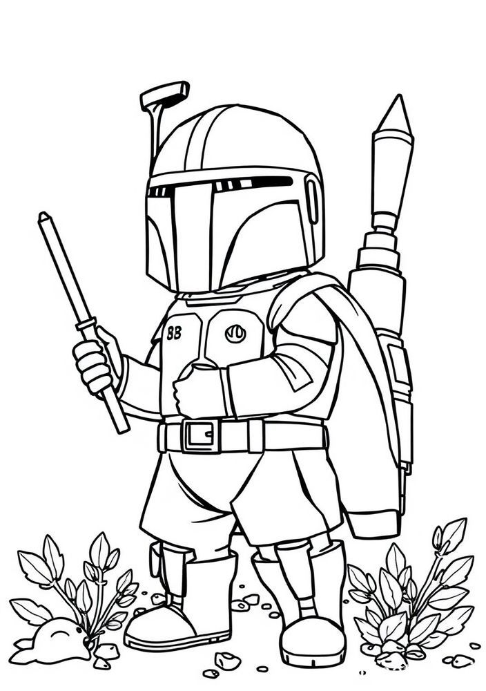 Desenho de Boba Fett para colorir
