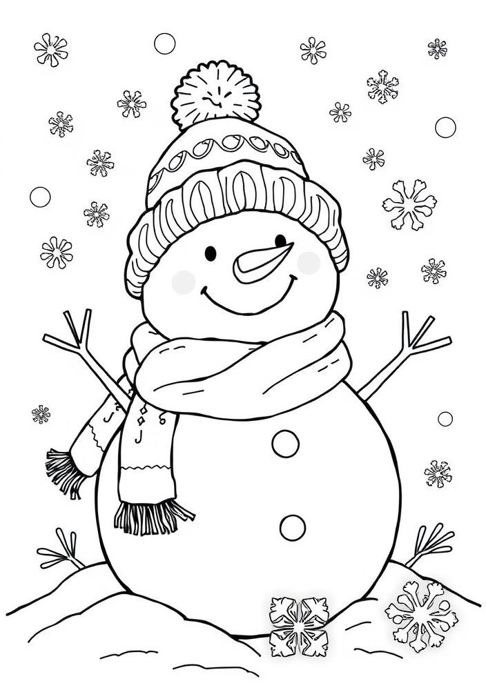 Desenho de Boneco de Neve para Colorir