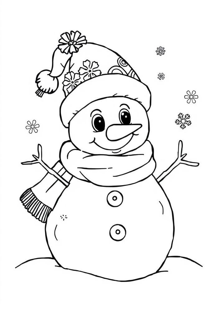 Desenho de Boneco de Neve para Colorir