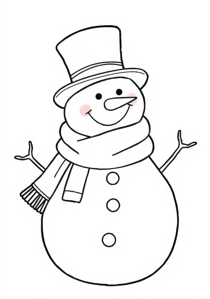 Desenho de Boneco de Neve sorridente para colorir