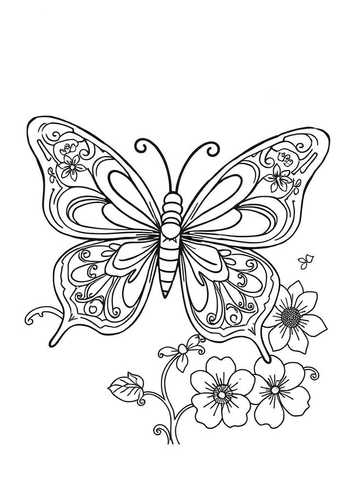 Desenho de Borboleta Colorida para colorir