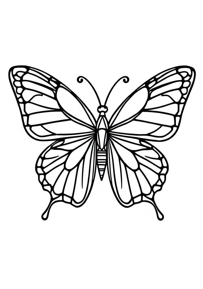 Desenho de Borboleta Geométrica para Colorir